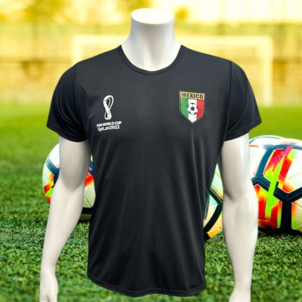 FIFA World Cup 2022 Qatar Mexico National Team Black Short Sleeve Shirt Size XL
